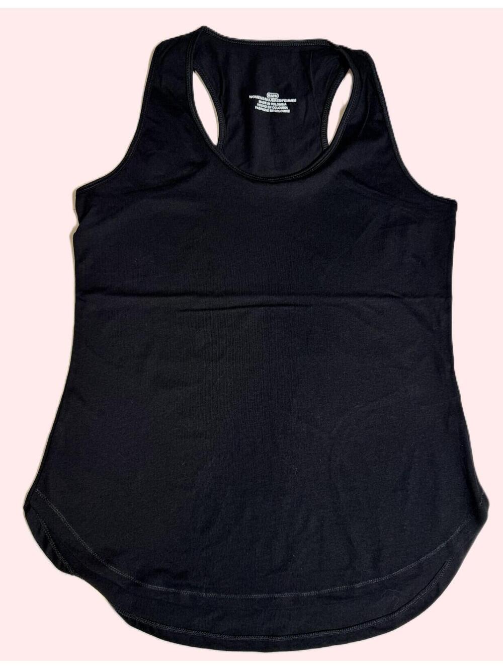Black Activewear Tank Top Racer Back Super Soft Lightweight Women's Size M NEW